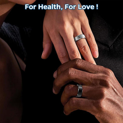 Smart Health Tracking Ring with Sleep Monitoring, Heart Rate Measurement, and Activity Tracking Features, Waterproof Design, Air Gesture Control, Up to 7-Day Battery Life, Compatible with iOS and Android (Black, Size #10)