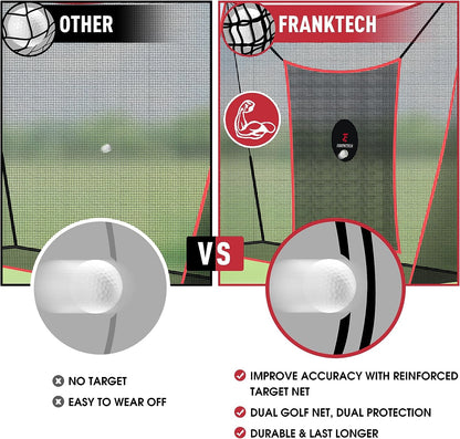Golf Practice Net - Heavy Duty Driving Range Net with High Impact Chipping Target, Include Carry Bag and Golf Balls for Indoor Outdoor